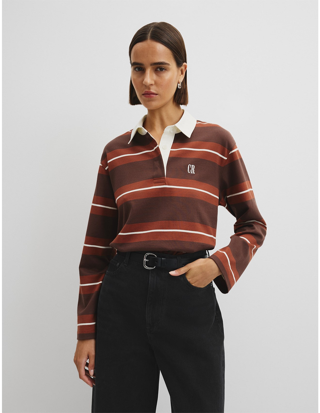 Australian Cotton Stripe Rugby Polo Sweat | David Jones (Australia & New Zealand)