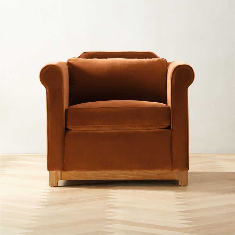 KST Rust Velvet Chair + Reviews | CB2 | CB2