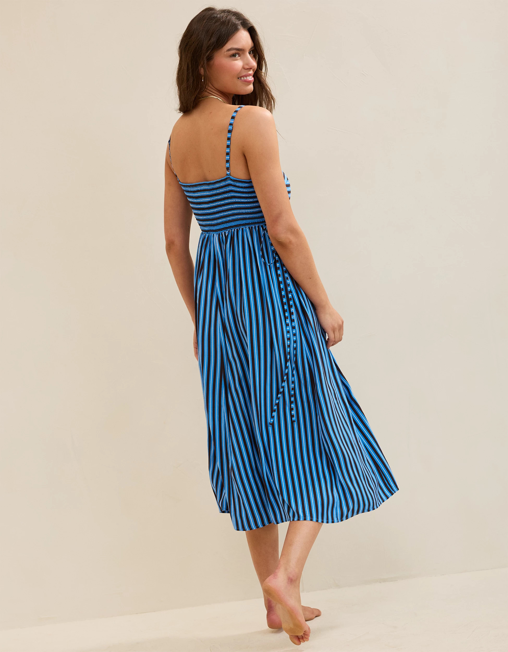 Aerie Happy & Drapey Lace Up Dress | Aerie