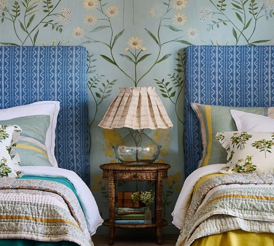 Printed Pleated Lamp Shade &amp; Slipcover | GreenRow