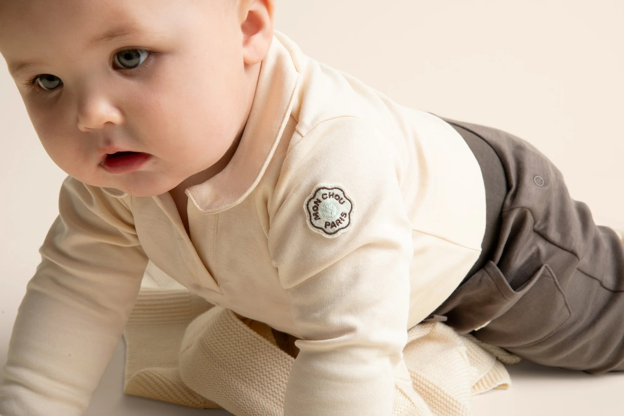 Long Sleeve Polo Onesie | Mon Chou