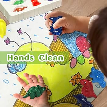 Dinosaur Crayons for Toddlers, 12 Colors 99% Unbreakable Non-toxic Crayon Gifts, Easy to Hold Was... | Amazon (US)