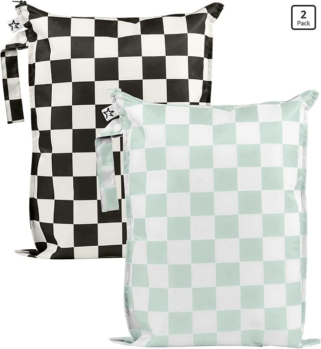 Tiny Twinkle Mess Proof Wet Bags | 2-Pack Reusable Waterproof Wet Bags for Swimsuits | Baby Cloth... | Amazon (US)