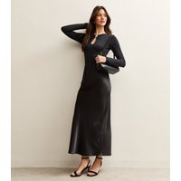 Women's Black Satin Midi Skirt New Look | New Look (UK)