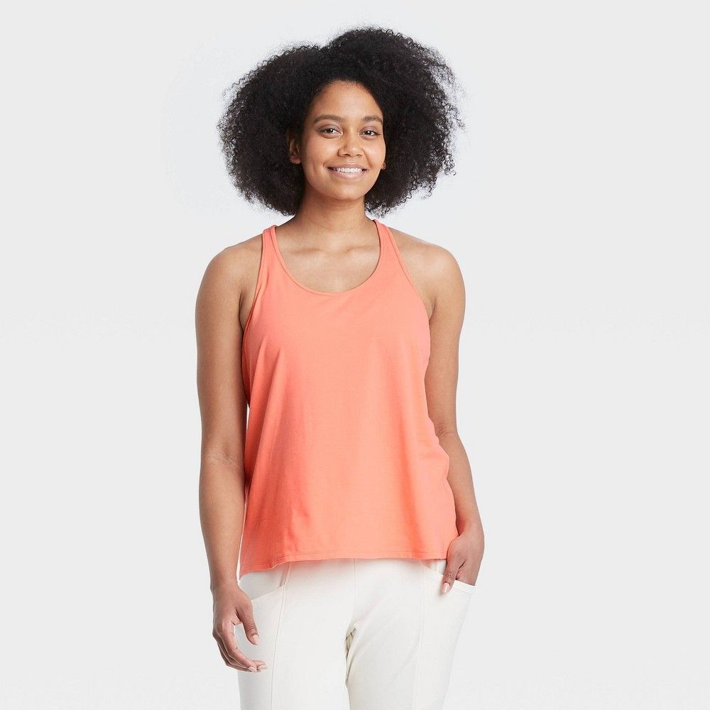 Women's Skinny Racerback Tank Top - All in Motion Coral M | Target