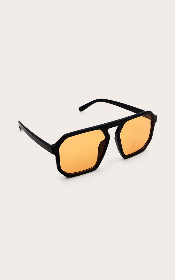 Orange Lens Aviator Sunglasses | PrettyLittleThing US