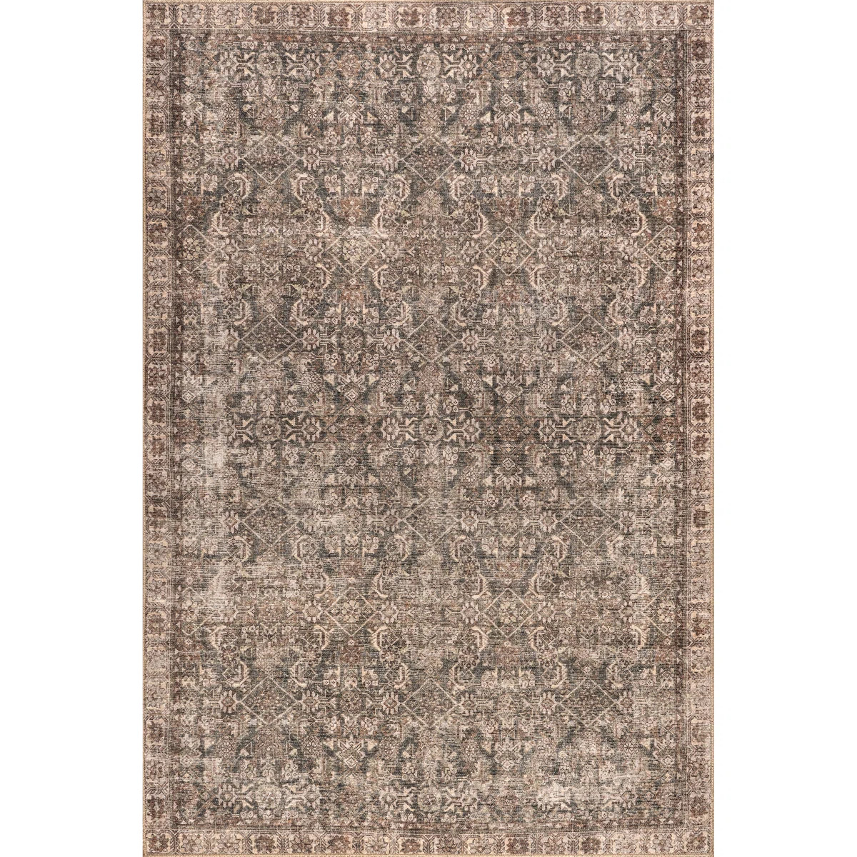Jeccica Distressed Vintage Medallion Jute Blend Polyester Area Rug | Wayfair North America