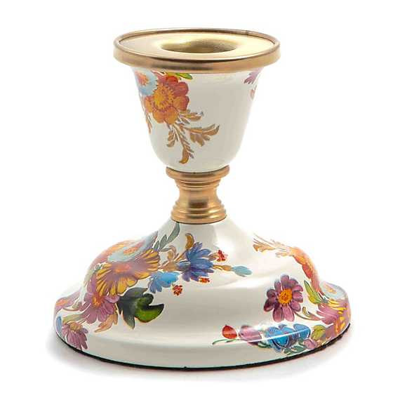 White Flower Market Short Candlestick | MacKenzie-Childs