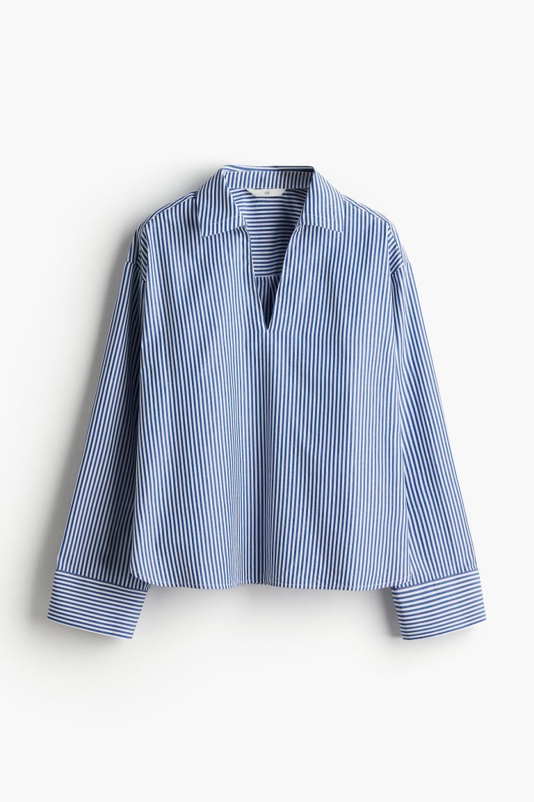Pullover Shirt - Blue/striped - Ladies | H&M US | H&M (US + CA)