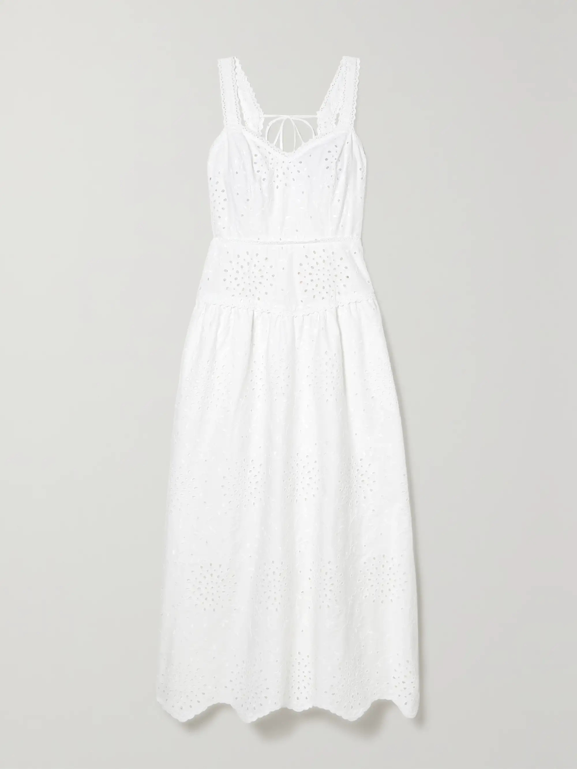 + NET SUSTAIN Dania open-back broderie anglaise cotton-blend midi dress | NET-A-PORTER (UK & EU)