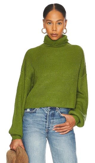 Madison Turtleneck Sweater in Green | Revolve Clothing (Global)