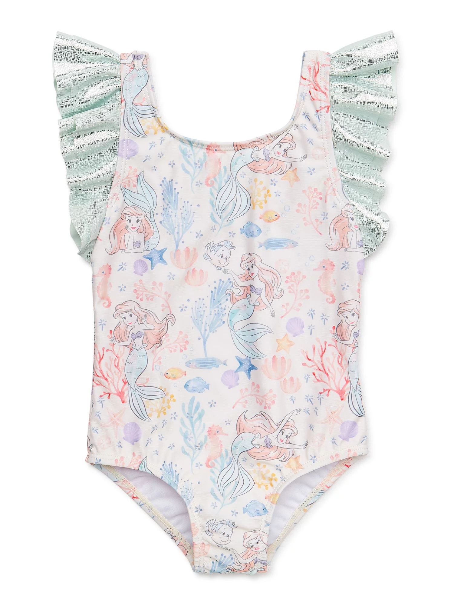 Little Mermaid Baby and Toddler Girl 1- Piece Swimwear, Size 12M - 5T | Walmart (US)