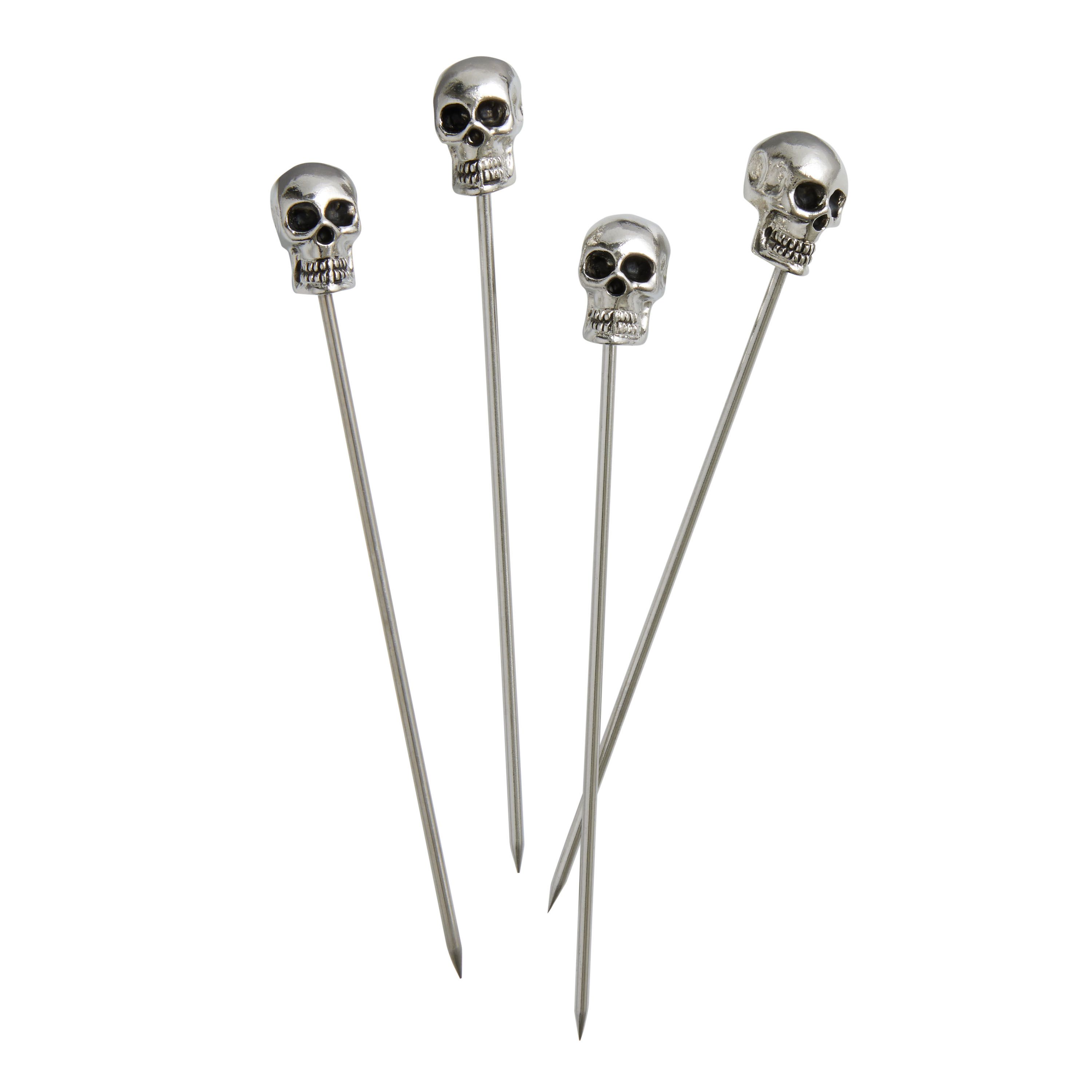 Stainless Steel Skull Cocktail Picks 4 Pack | World Market