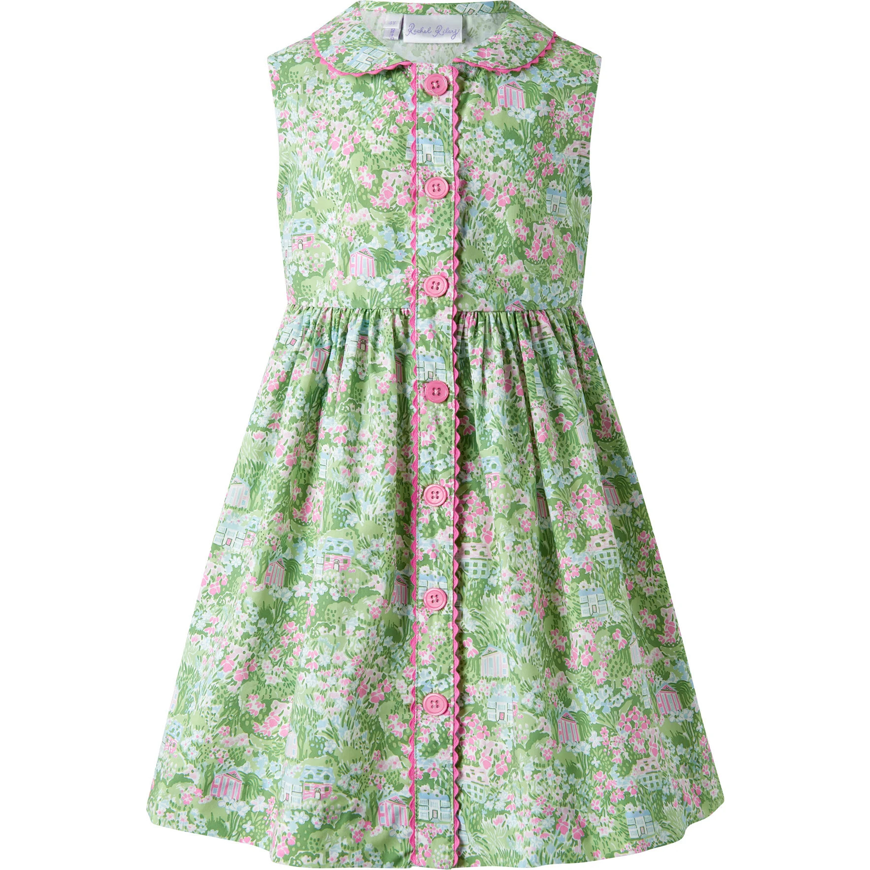 Garden Button-Front Dress, Green | Maisonette