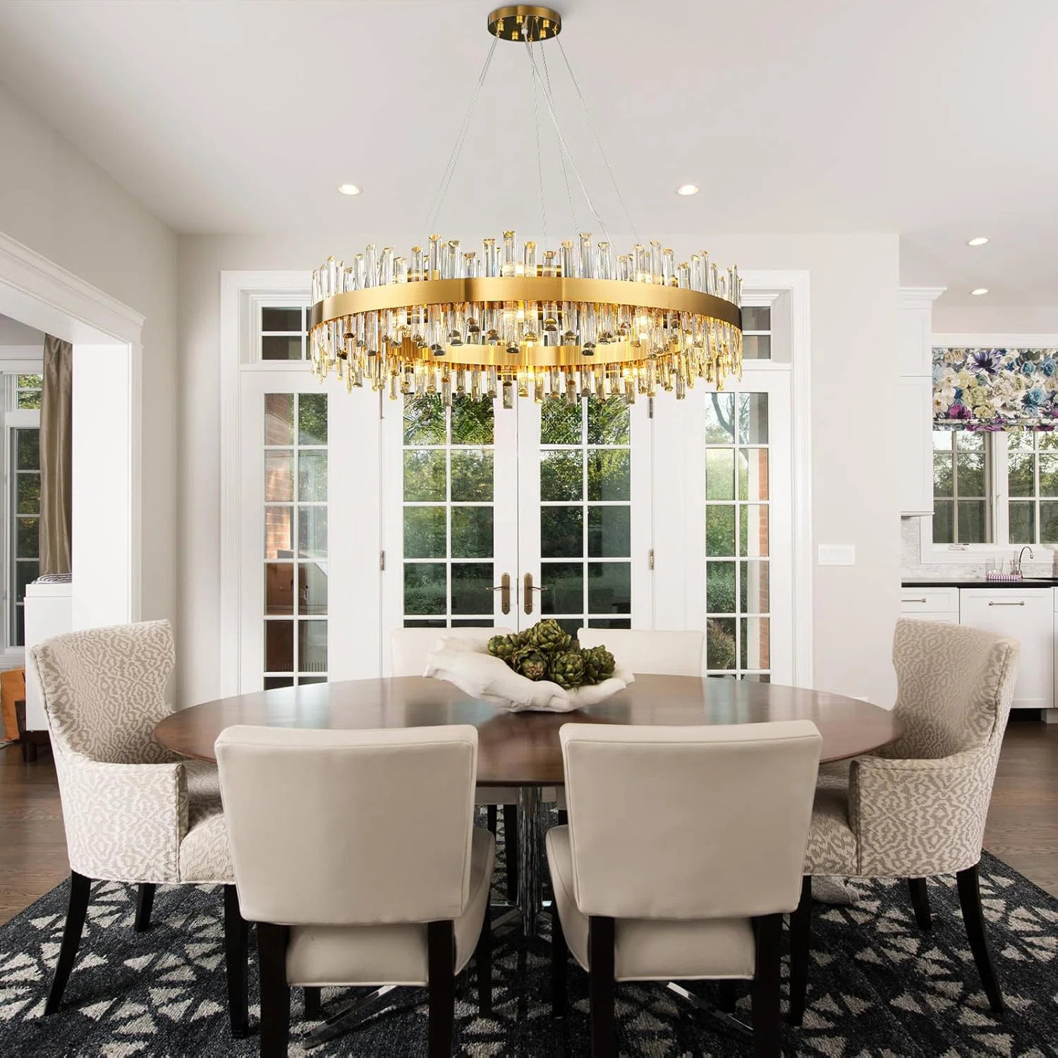 Michella Luxury 16/20 Light Round K9 Crystal Ceiling Light Modern Gold Chandeliers | Wayfair North America