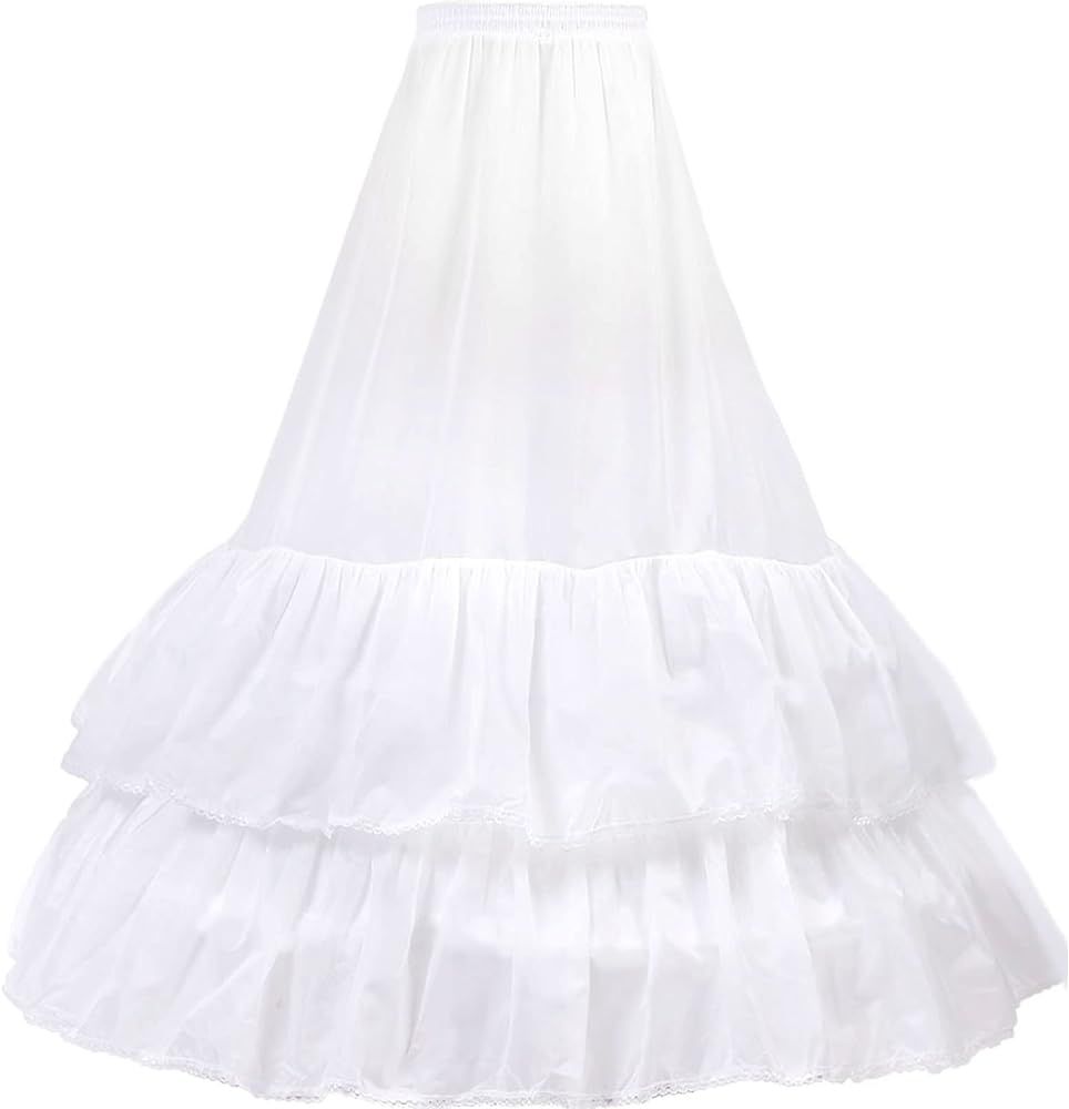 SOMOYA Women's Crinoline Petticoats Underskirt Slips Ruffles Layers for Wedding Dress Ball Gown | Amazon (US)