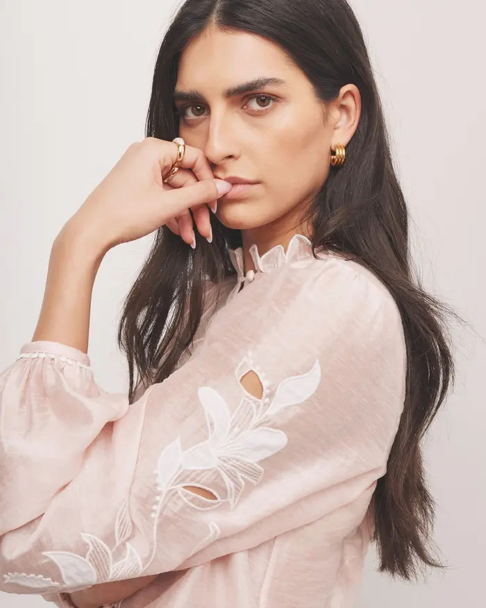 Embroidered Ruffle Blouse | Nordstrom