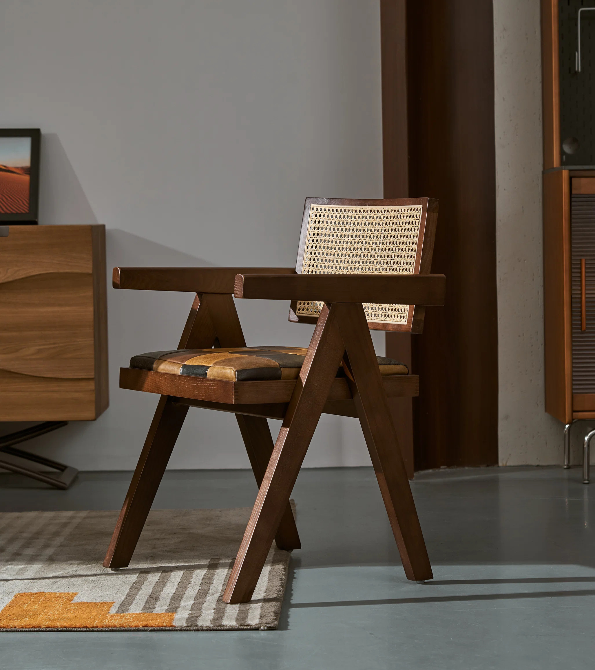 Bay Isle Home™ Andrene Solid Wood Rattan Genuine Leather Arm Chair Dining Chair & Reviews | Way... | Wayfair North America