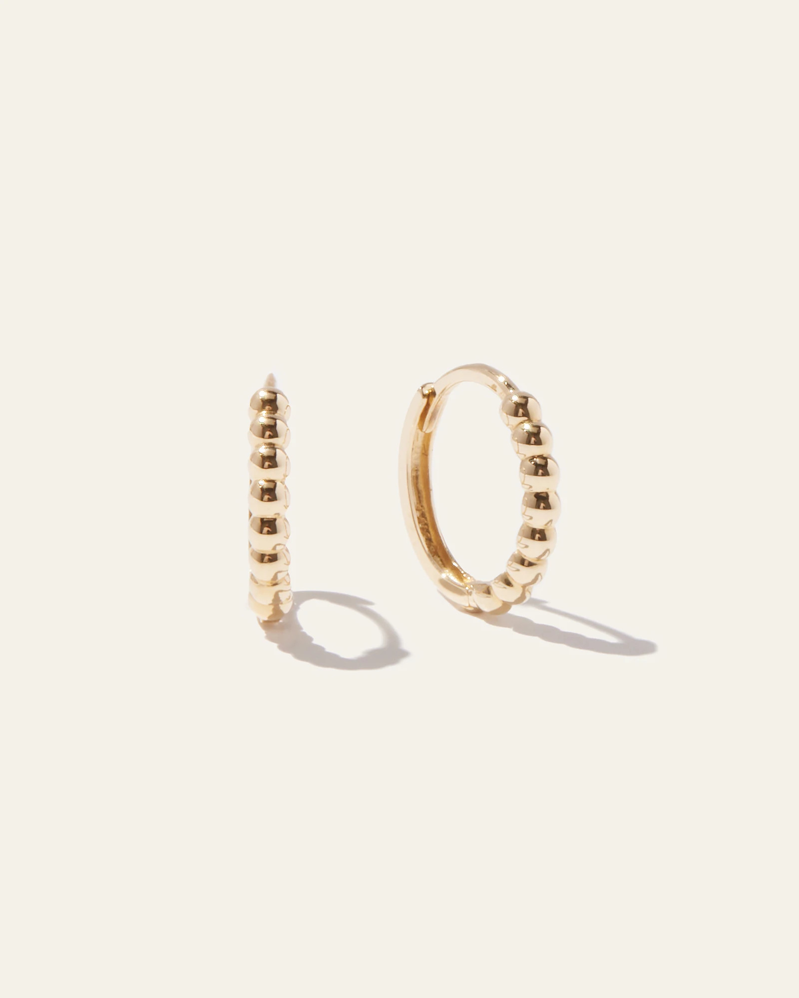 14K Gold Beaded Hoops | Quince