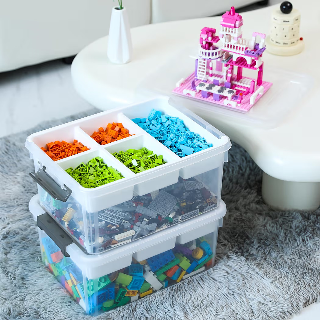 Citylife 17 QT Plastic Storage Box with Removable Tray Craft Organizers and Storage Clear Storage... | Amazon (US)