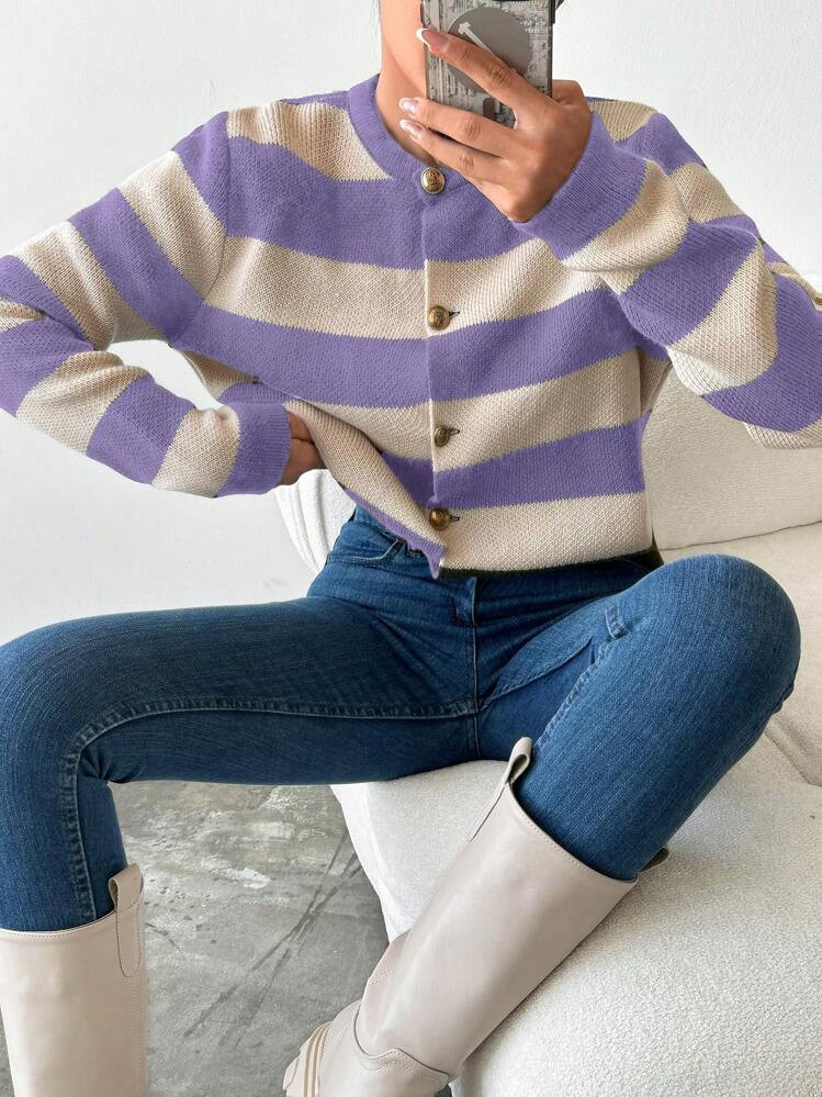 Lila Gestreept Vest | SHEIN