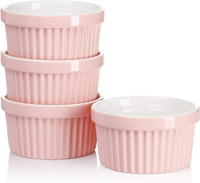 Sweese 501.408 Porcelain Souffle Dishes, Ramekins for Baking - 8 Ounce for Souffle, Creme Brulee ... | Amazon (US)