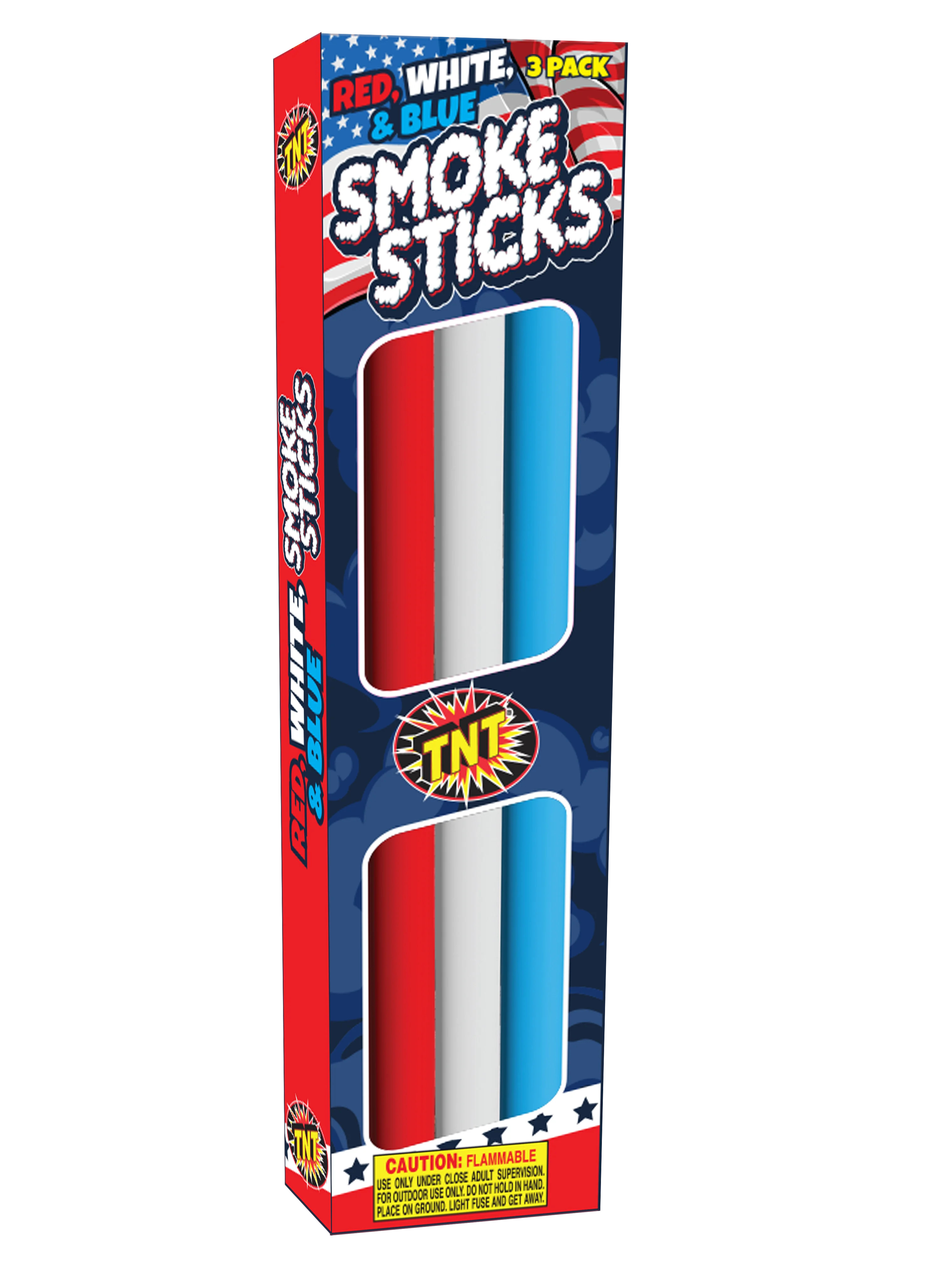 Brand TNT Fireworks, Red White and Blue Smoke Sticks, Novelty, Party | Walmart (US)