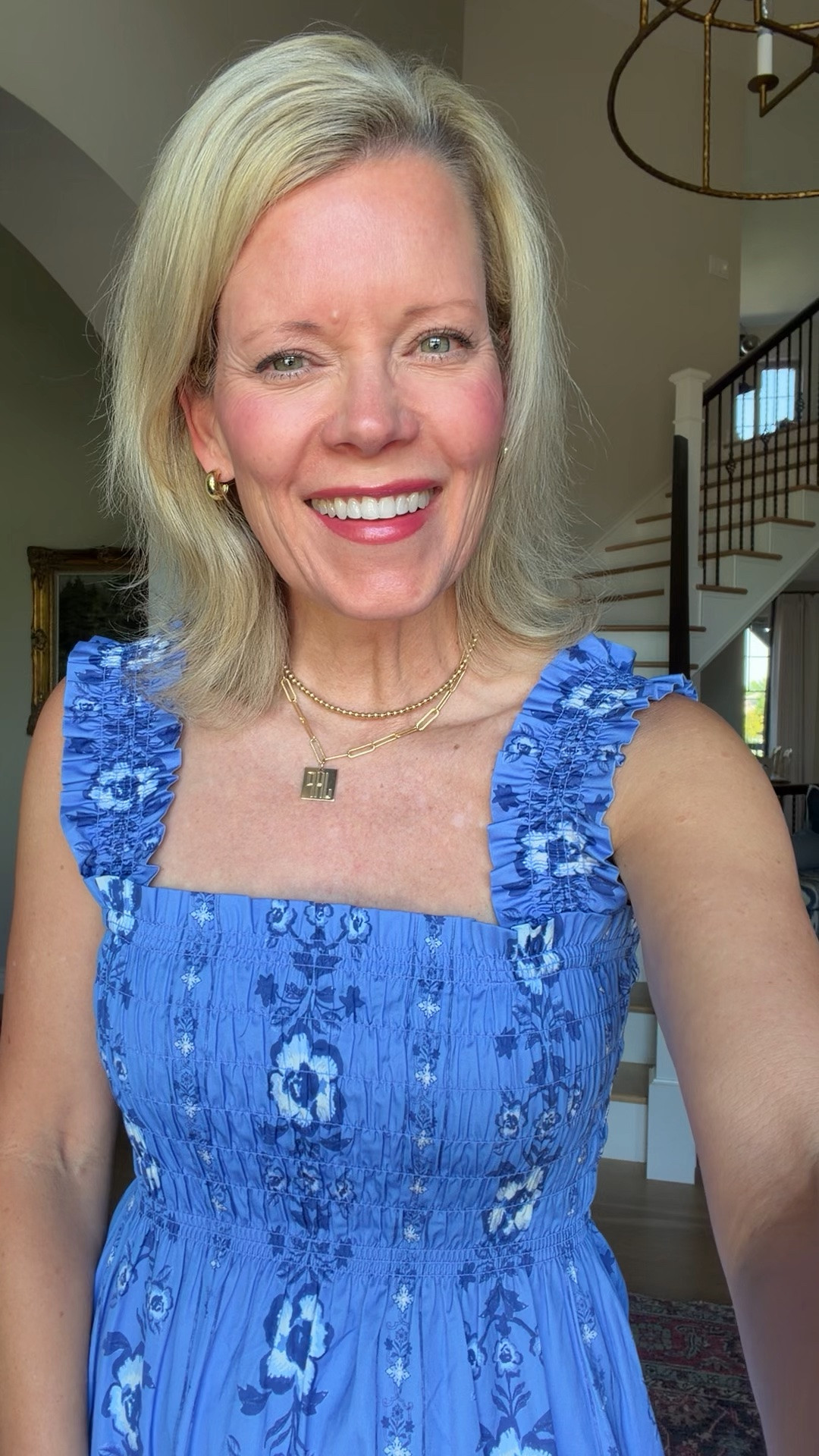 Absolutely love this beautiful dress from @hillhousehome!! It is super comfortable and so flattering. I’m wearing my regular size small! ￼