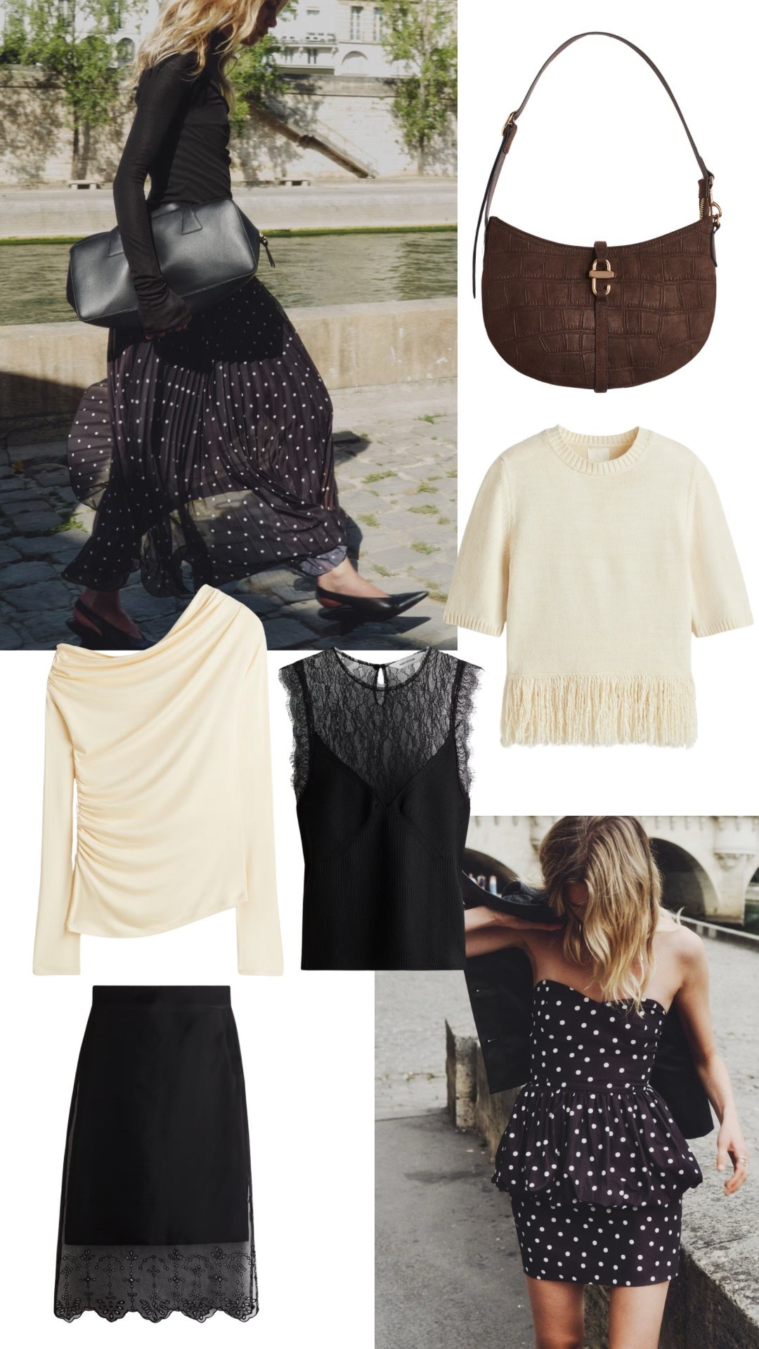 H&M pre fall. It’s giving I’ll stop wearing black when there is a darker color  