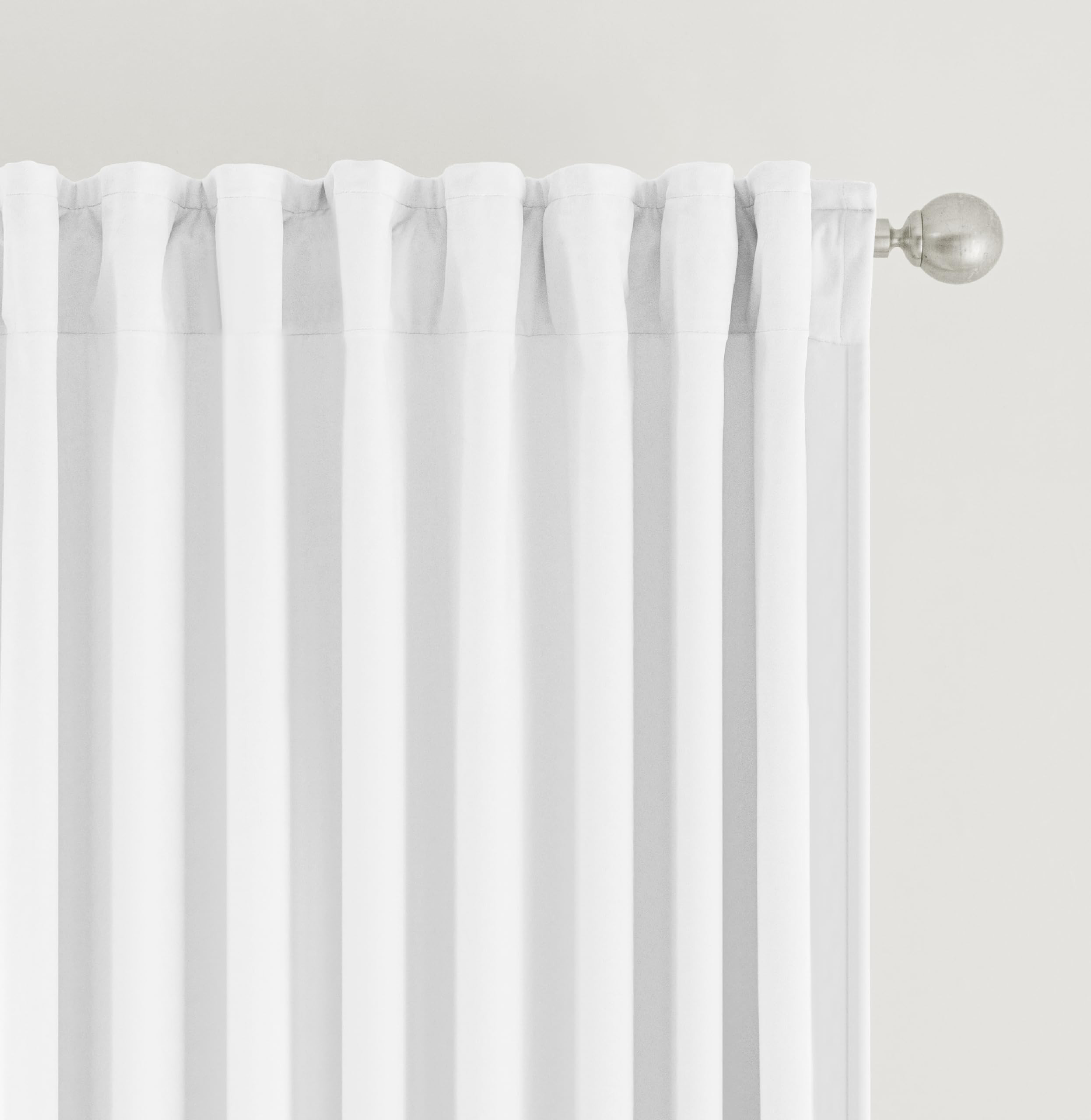 SNITIE Pure White Velvet Curtains with Back Tab and Rod Pocket Thermal Insulated Soft Privacy Lig... | Amazon (US)