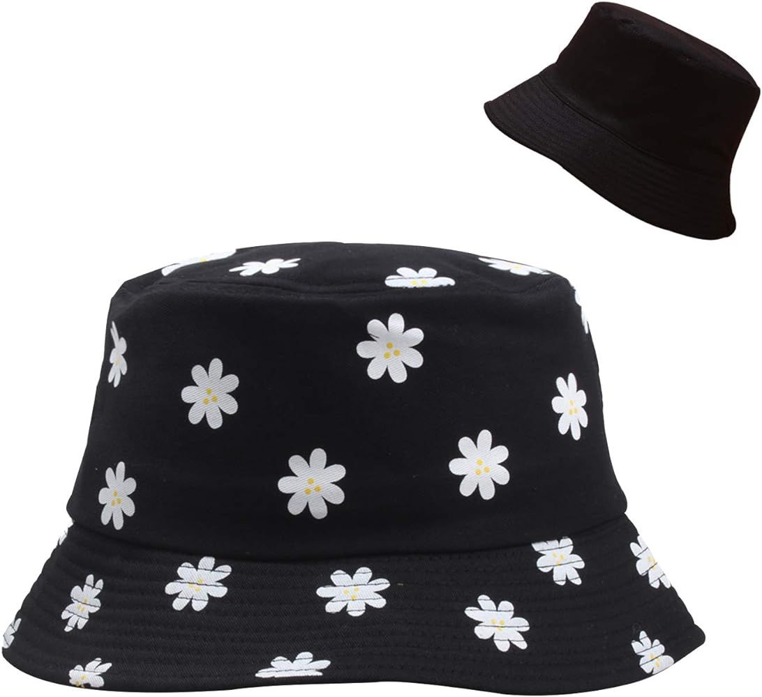 Bucket Hat Unisex Printed Reversible Double-Side-Wear Outdoor Sun Hat for Women Men Teens Summer | Amazon (US)