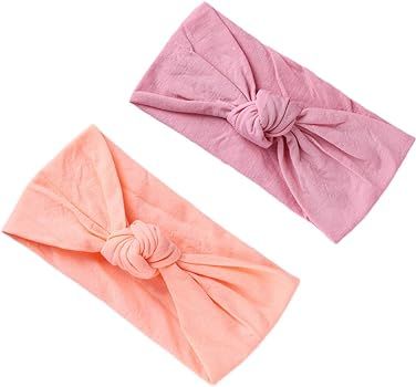 Baby Girl Nylon Headbands Newborn Infant Toddler Hairbands Knotted Children Soft Headwrap Hair Ac... | Amazon (US)