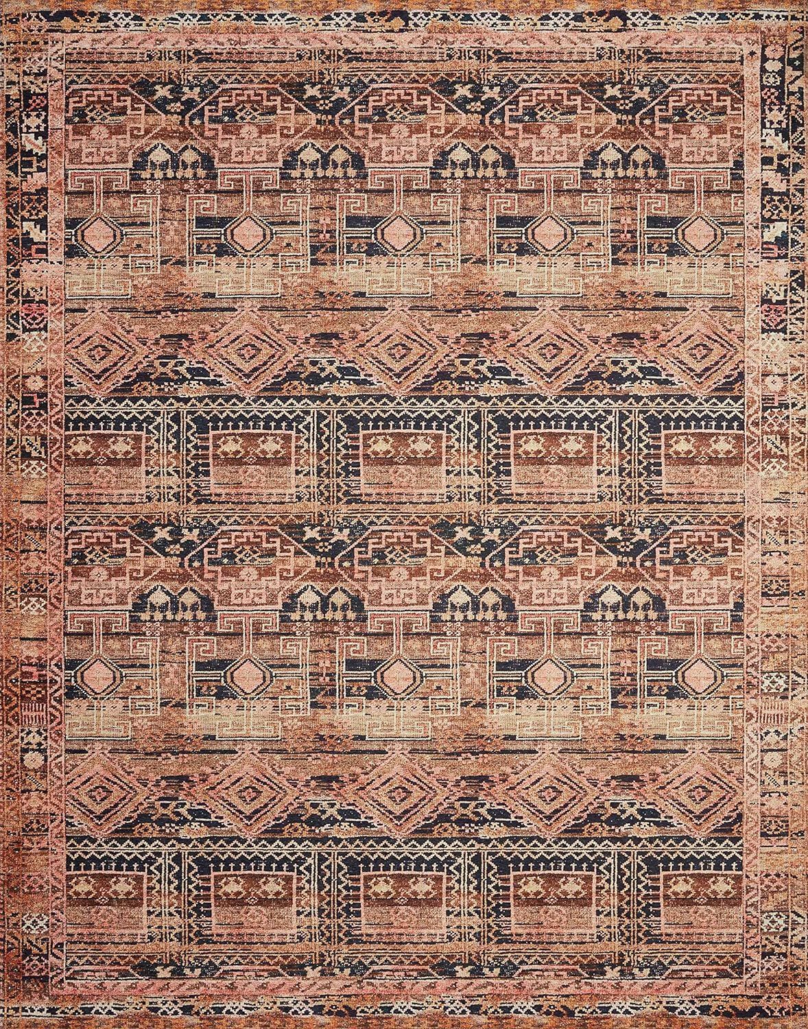 Loloi II Layla Collection LAY-14 Mocha / Blush, Traditional 7'-6" x 9'-6" Area Rug | Amazon (US)