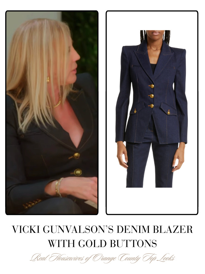  Vicki Gunvalson's Denim Blazer with Gold Buttons 

 
