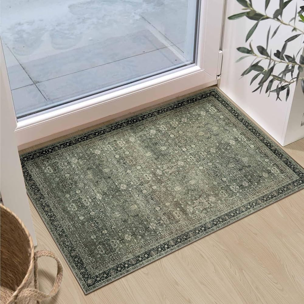 Area Rug 2x3 Washable Rug 2x3 Rugs Living Room Rug Boho Area Rug Non-Slip Ultra Soft Neutral Vint... | Amazon (US)