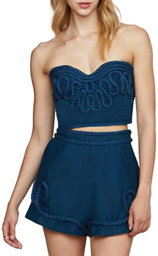 AMUR Women's Evanna Rope Crop Top, Squid Ink, 6 | Amazon (US)