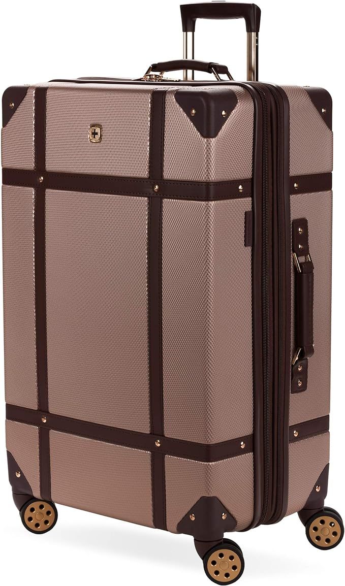 SwissGear 7739 Trunk, Hardside Spinner Luggage (Blush, Checked-Large 26-Inch) | Amazon (US)