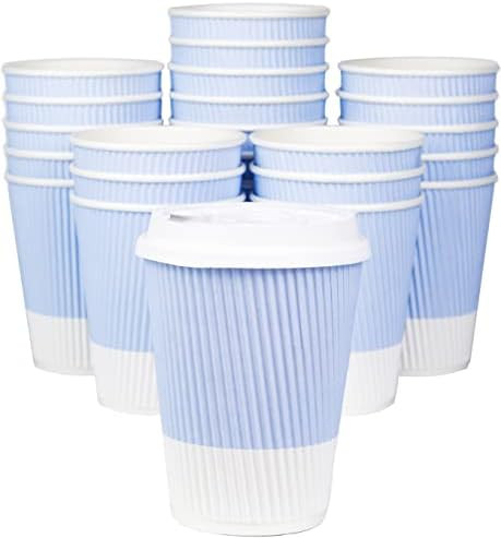 Glowcoast Disposable Coffee Cups With Lids - (80 set) 12 oz Paper To Go Coffee Cups With Resealab... | Amazon (US)