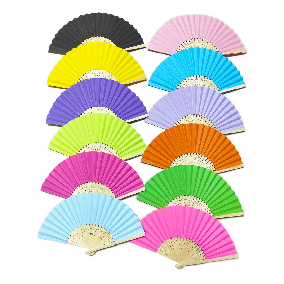 Paper Hand Fans, 8.3 Inch Foldable Handheld Fans for Wedding Favors, Party Decorations, Bridal Sh... | Amazon (US)