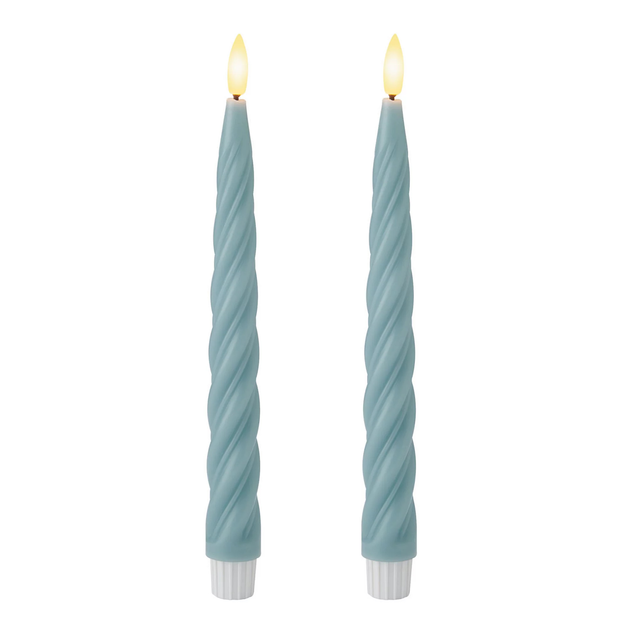 Mikasa Set of 2 Grey Twist LED 10-in. Wax Taper with Flickering Light | Kohl's