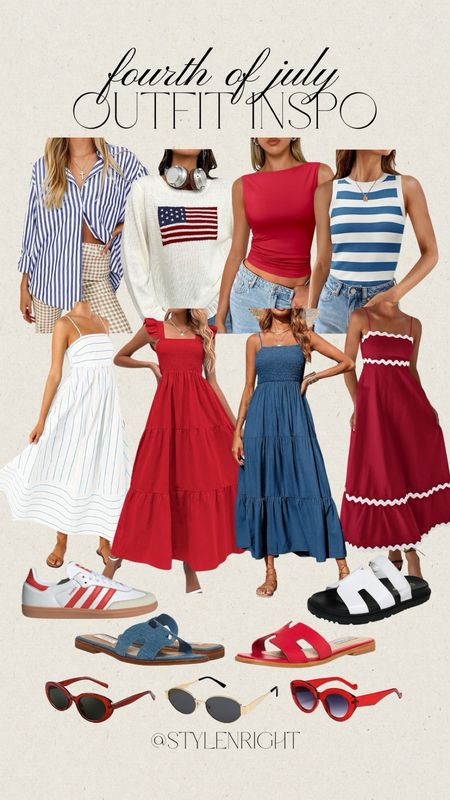 Fourth of July Outfit inspo!🩵🤍❤️🇺🇸

Fourth of July. red dress. Denim dress. American flag sweater. Blue and white striped dress. Sneakers. Sambas. Blue and white striped shirt. Red sunglasses.

#LTKMidsize #LTKSeasonal #LTKStyleTip