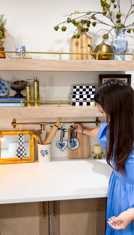 Kitchen shelf decor with a blue theme!

#LTKsalealert #LTKhome #LTKfindsunder100