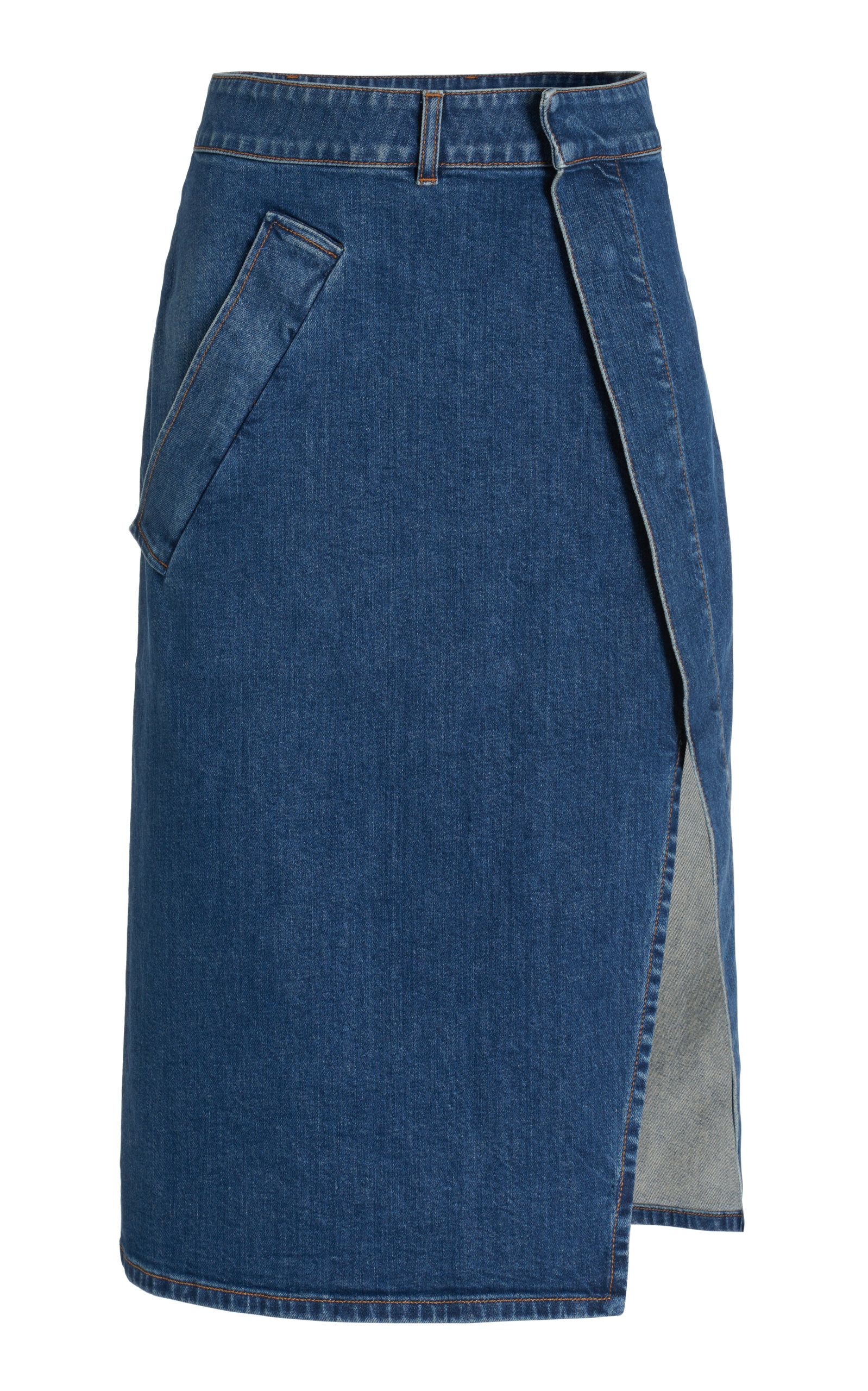 Denim Midi Wrap Skirt | Moda Operandi (Global)