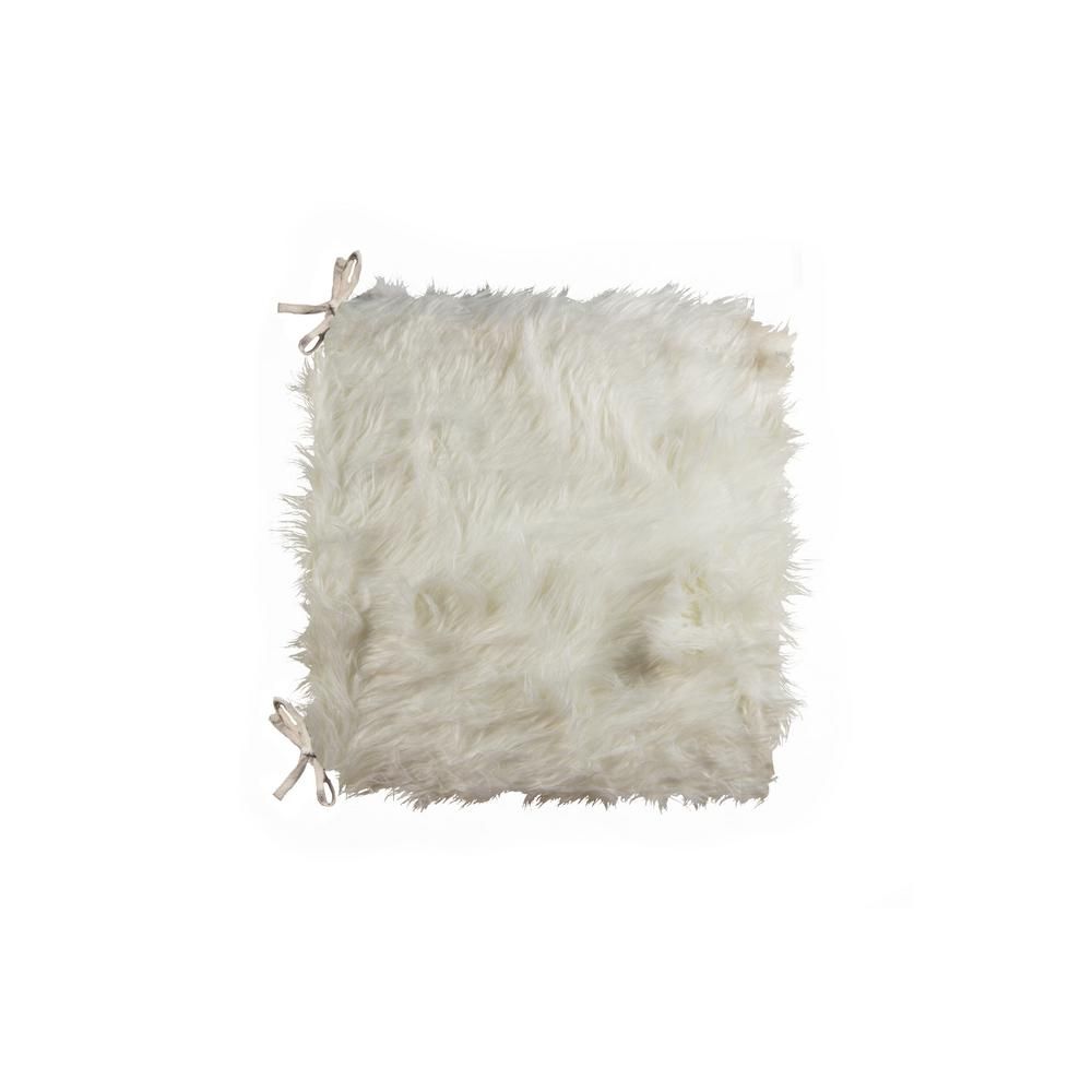 Laredo Off-White Faux Sheepskin Fur Chair Pad-676685045331 - The Home Depot | The Home Depot
