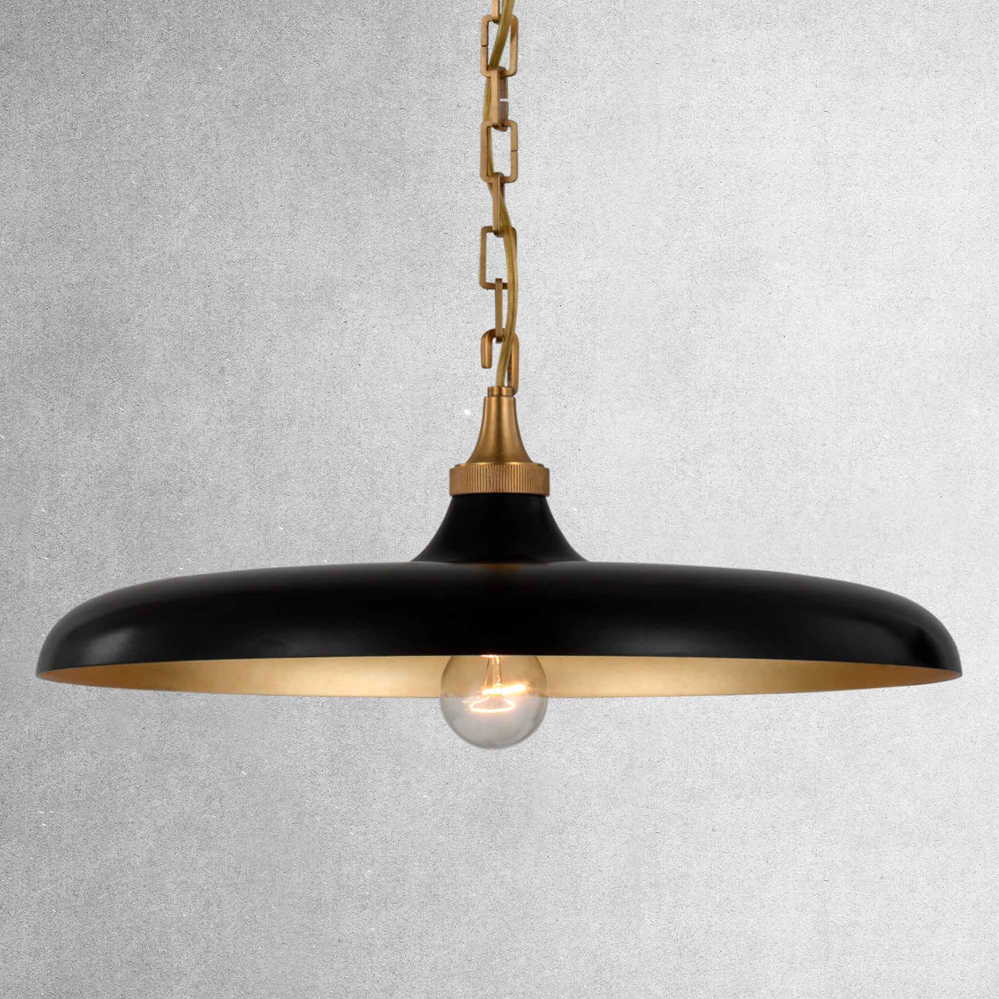Raven Black Dome Pendant Light | Rowabi