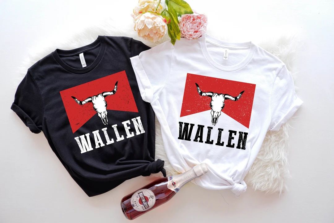Cow Skull Wallen Tshirt, Womens Shirt, Wallen Western Shirt, Country Music Shirt, Western Shirt, ... | Etsy (US)