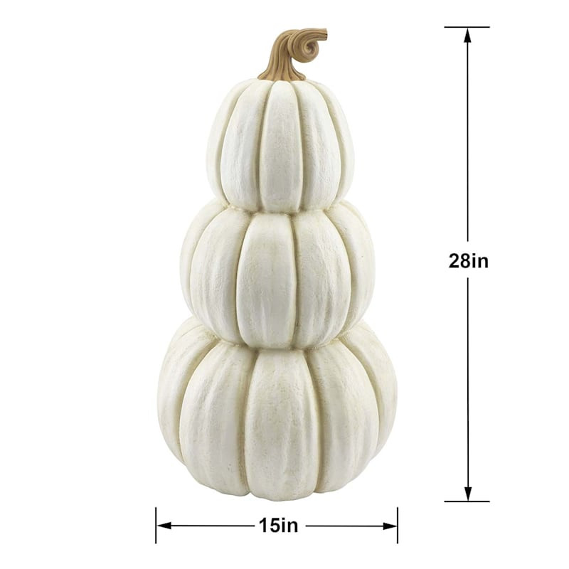 White Pumpkin Stack, 28" | At Home