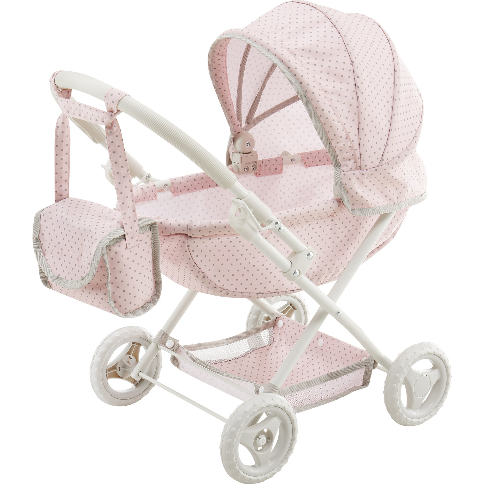 Olivia's Little World Baby Doll Pram, Pink/Gray | Maisonette
