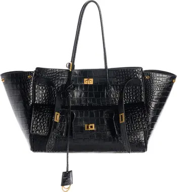 Medium Bel Air Carry All Croc Embossed Leather Tote | Nordstrom