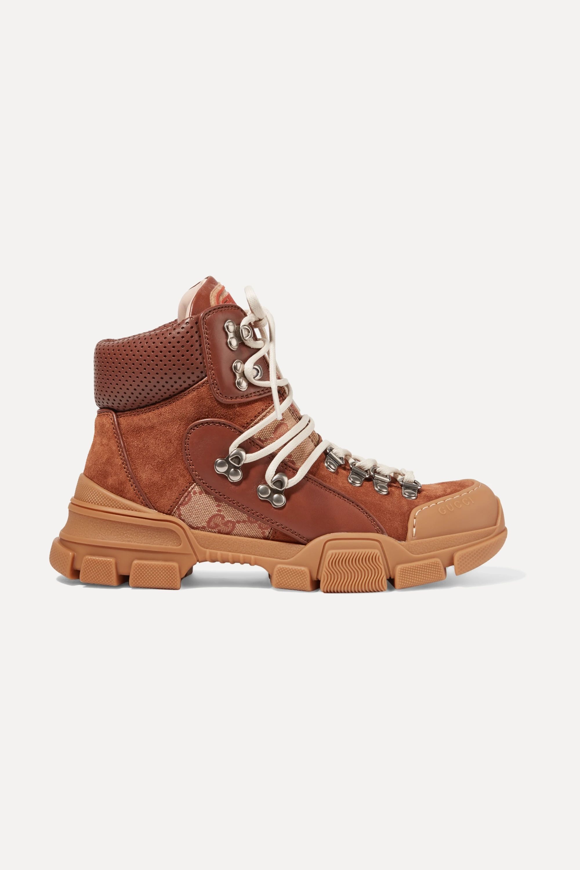 Flashtrek logo-appliquéd suede, leather and canvas ankle boots | NET-A-PORTER (US)